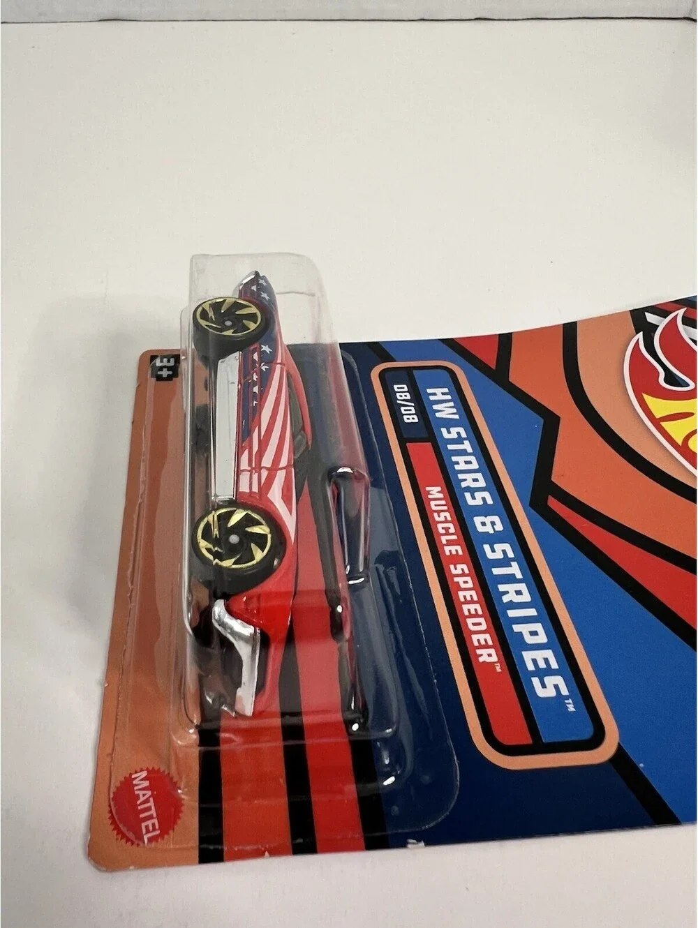 HOT WHEELS MUSCLE SPEEDER STARS & STRIPES 8/8 Red Die Cast Car 1:64